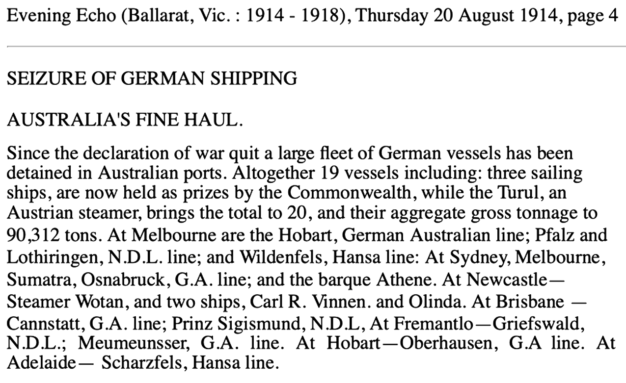 List of Seized German Ships